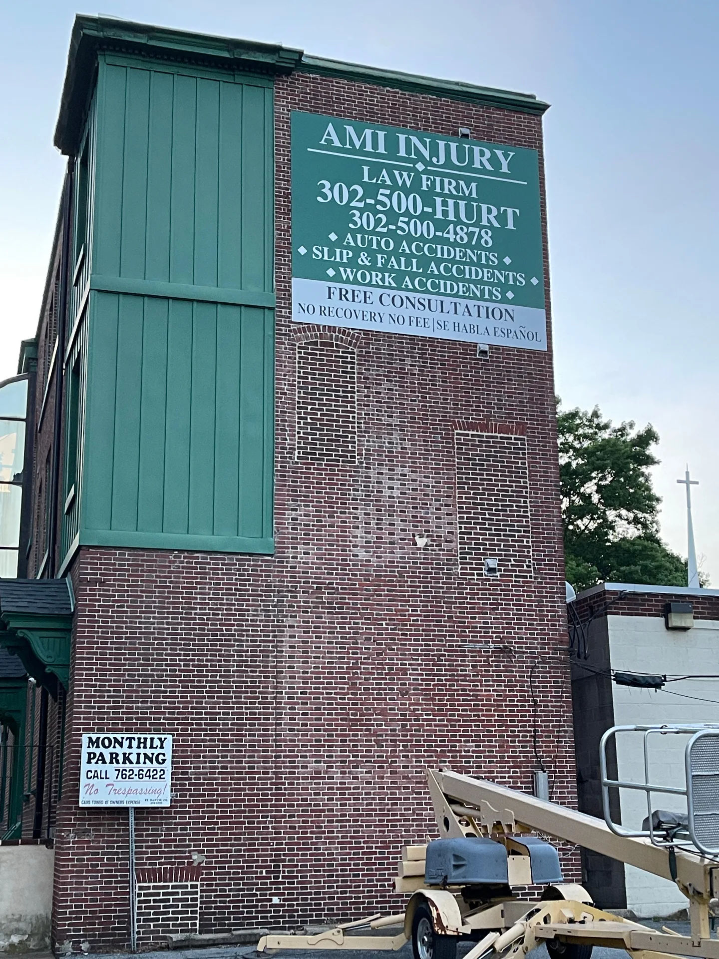 AMI Injury professional wall sign and office branding in northern Delaware