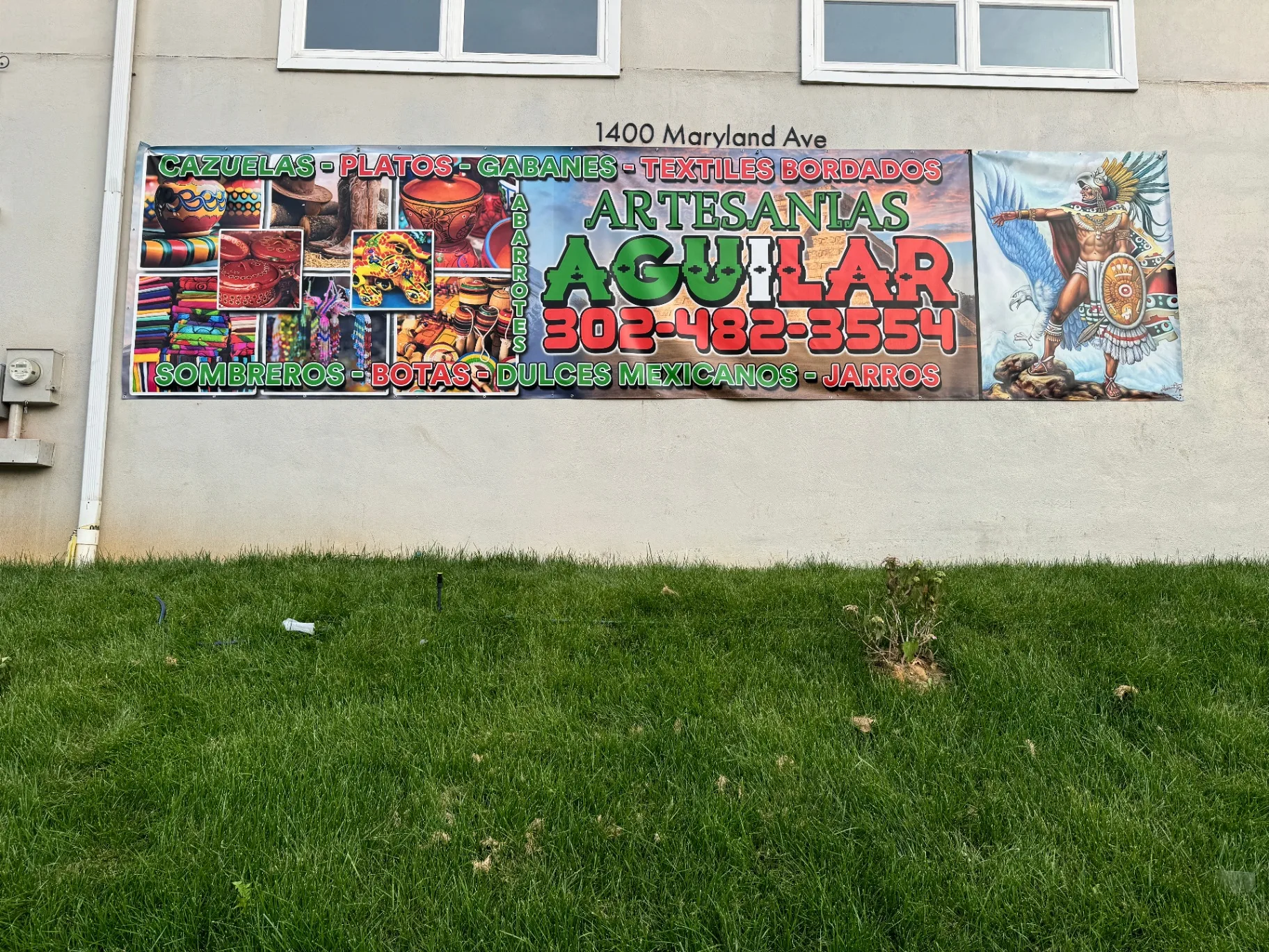 Artesanías Aguilar business vinyl banner in Wilmington, DE