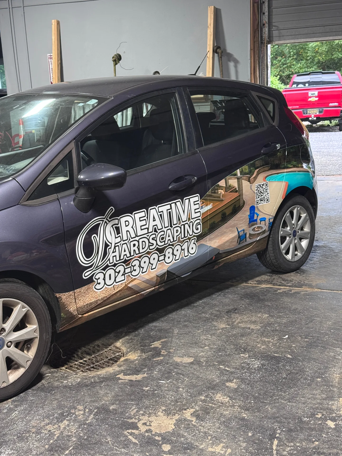 Creative Hardscaping commercial vehicle wrap and lettering in Newark, DE