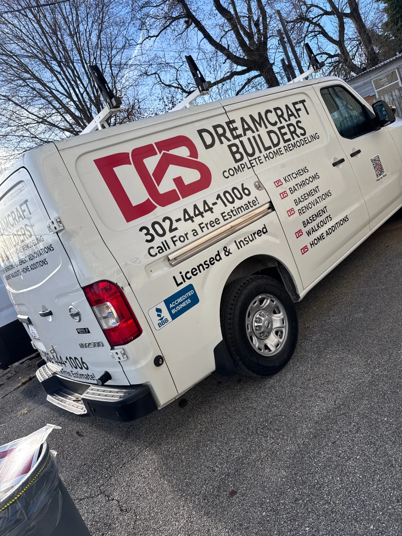 Dreamcraft Builders custom van wrap and branding in Delaware